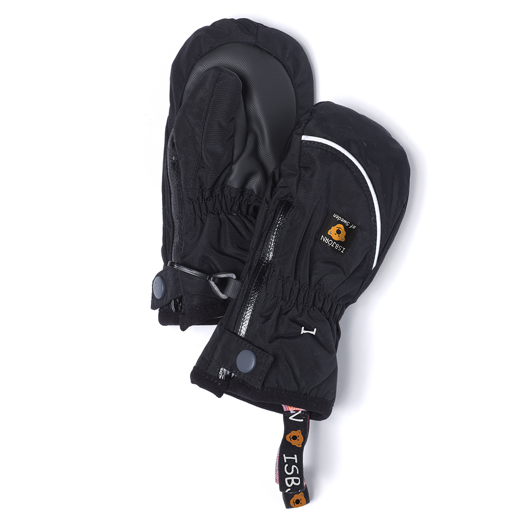 Isbjörn Of Sweden Winter-Fäustlinge Für Babys – Schwarz, Mit Reißverschluss