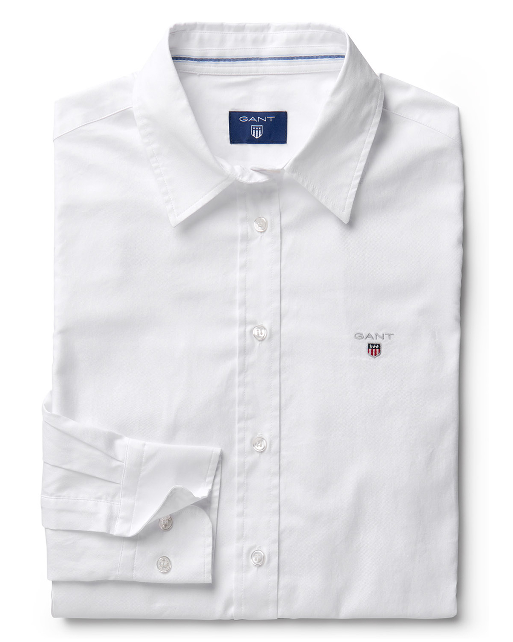 Gant Stretch Solid Oxford Slim Shirt W White (Storlek 36)