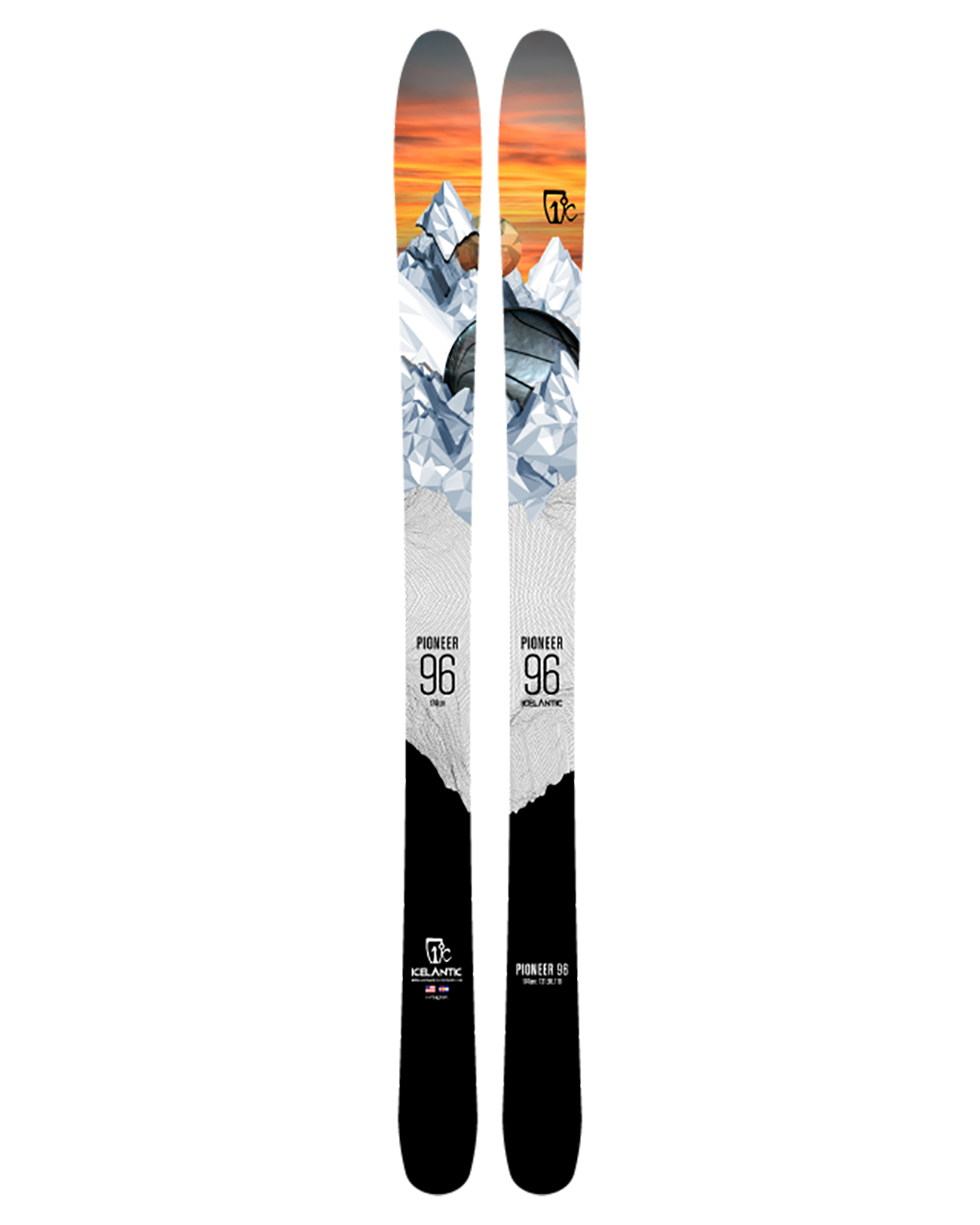 Icelantic Skis Pioneer 96 17/18 Black/White/Orange (Längd 174)