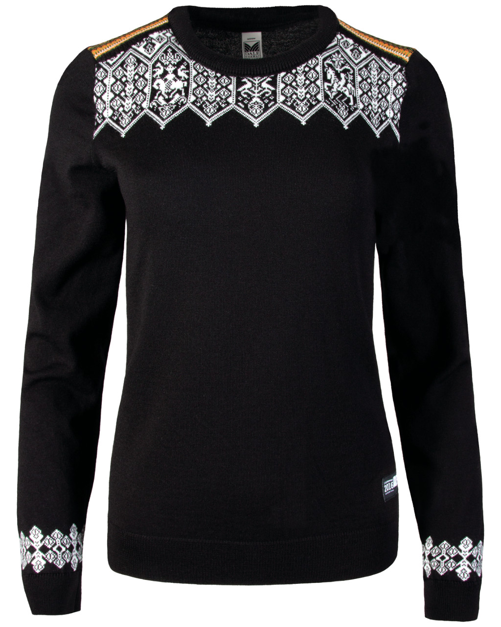Dale Of Norway Lillehammer Sweater W Black/Orange/Off White/Spring Green (Storlek XL)