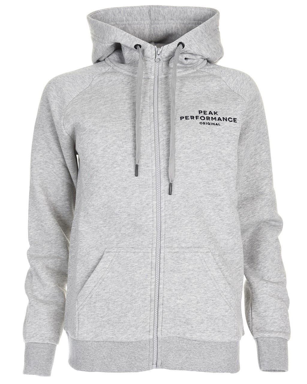Peak Performance Logo Zip Hood W Med Grey Melange