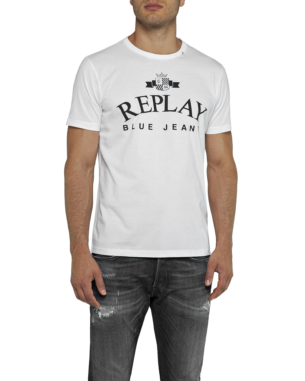 replay blue jeans shirt
