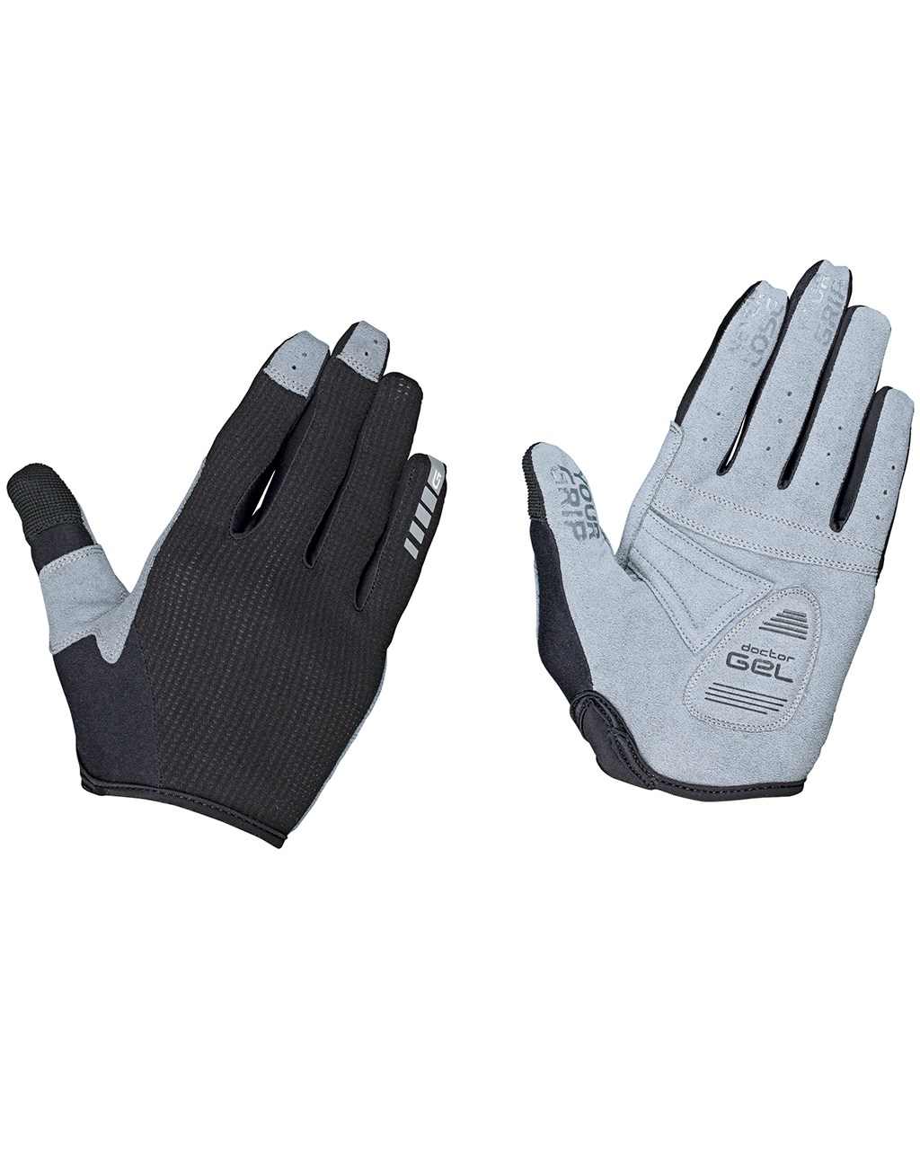 Shark Padded Full Finger Glove W Black