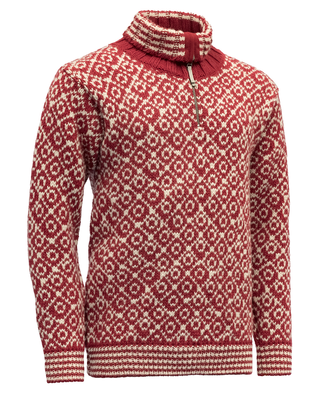 Devold Svalbard Sweater Zip M Hindberry/Off White (Storlek XL)