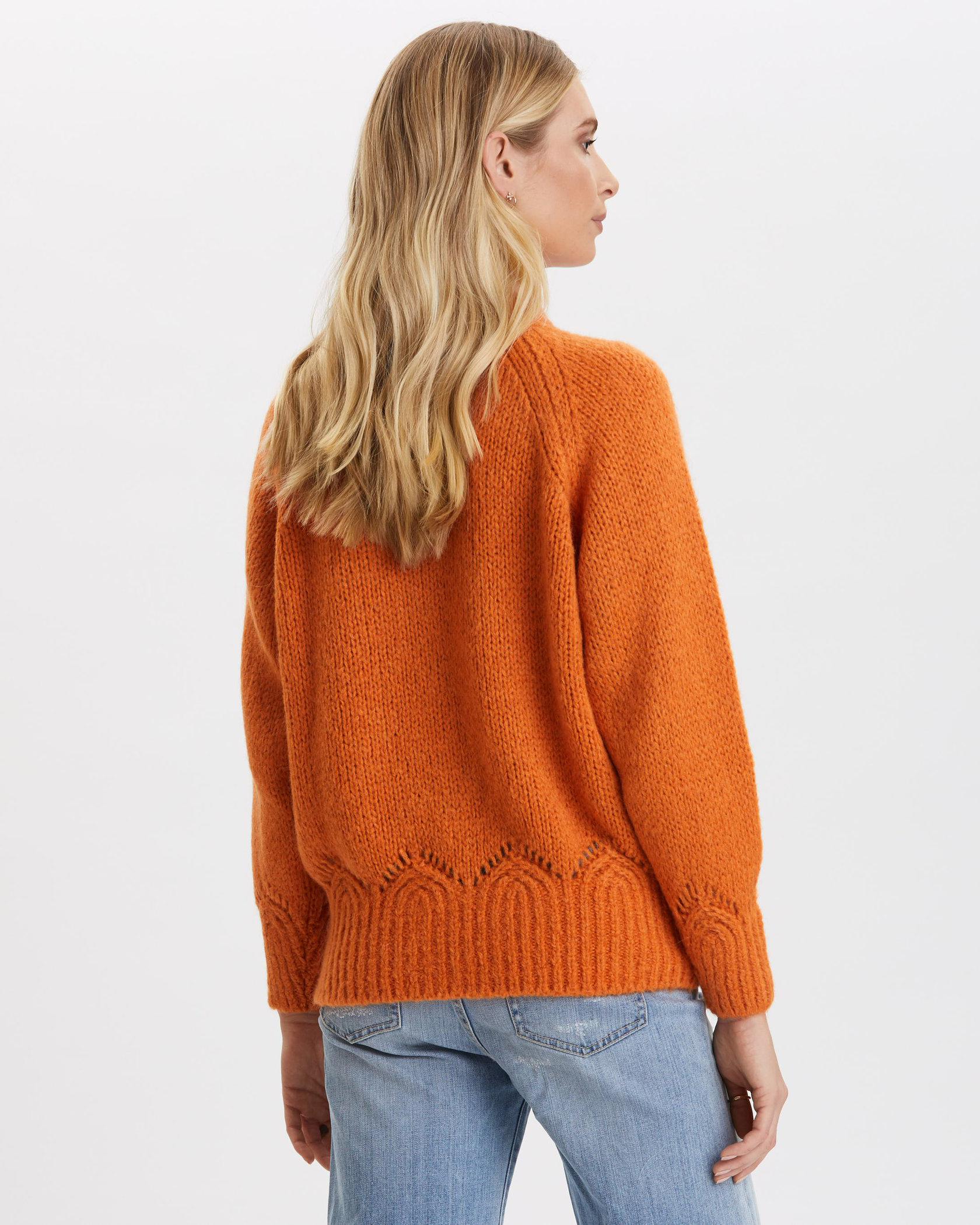 Odd Molly Novelty Sweater W Sunset Orange