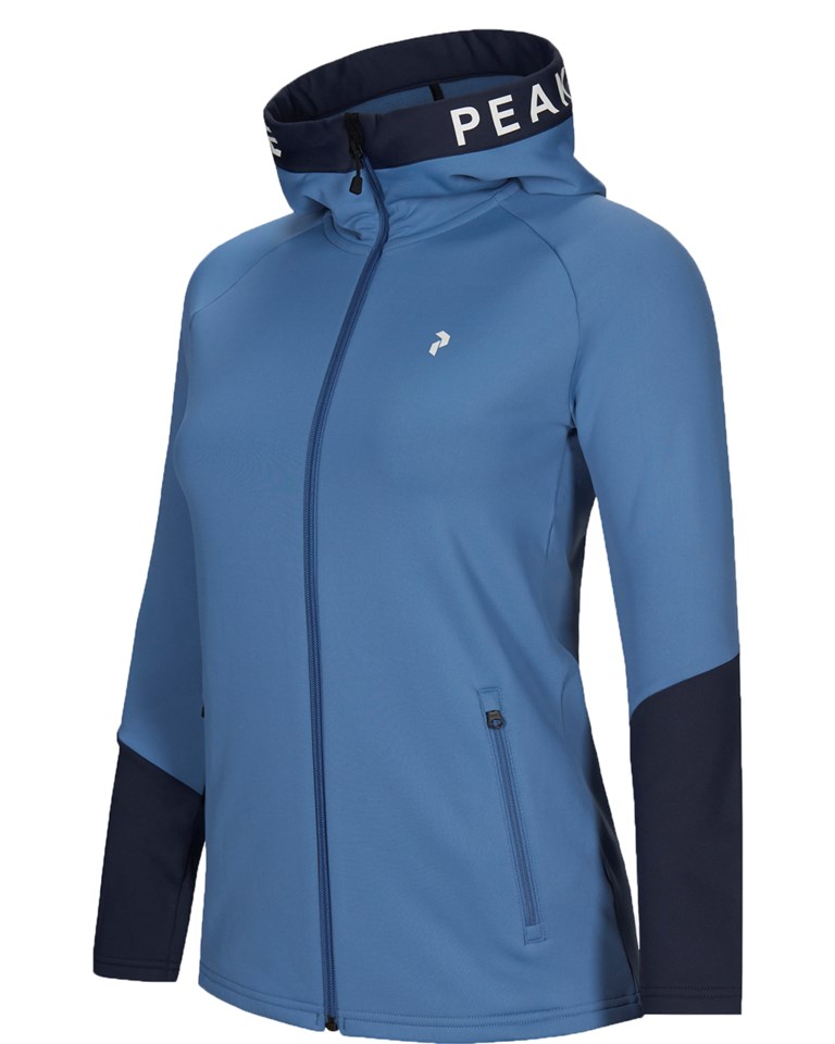 Peak Performance Rider Zip Hood W Dark Haze/Blue Shadow
