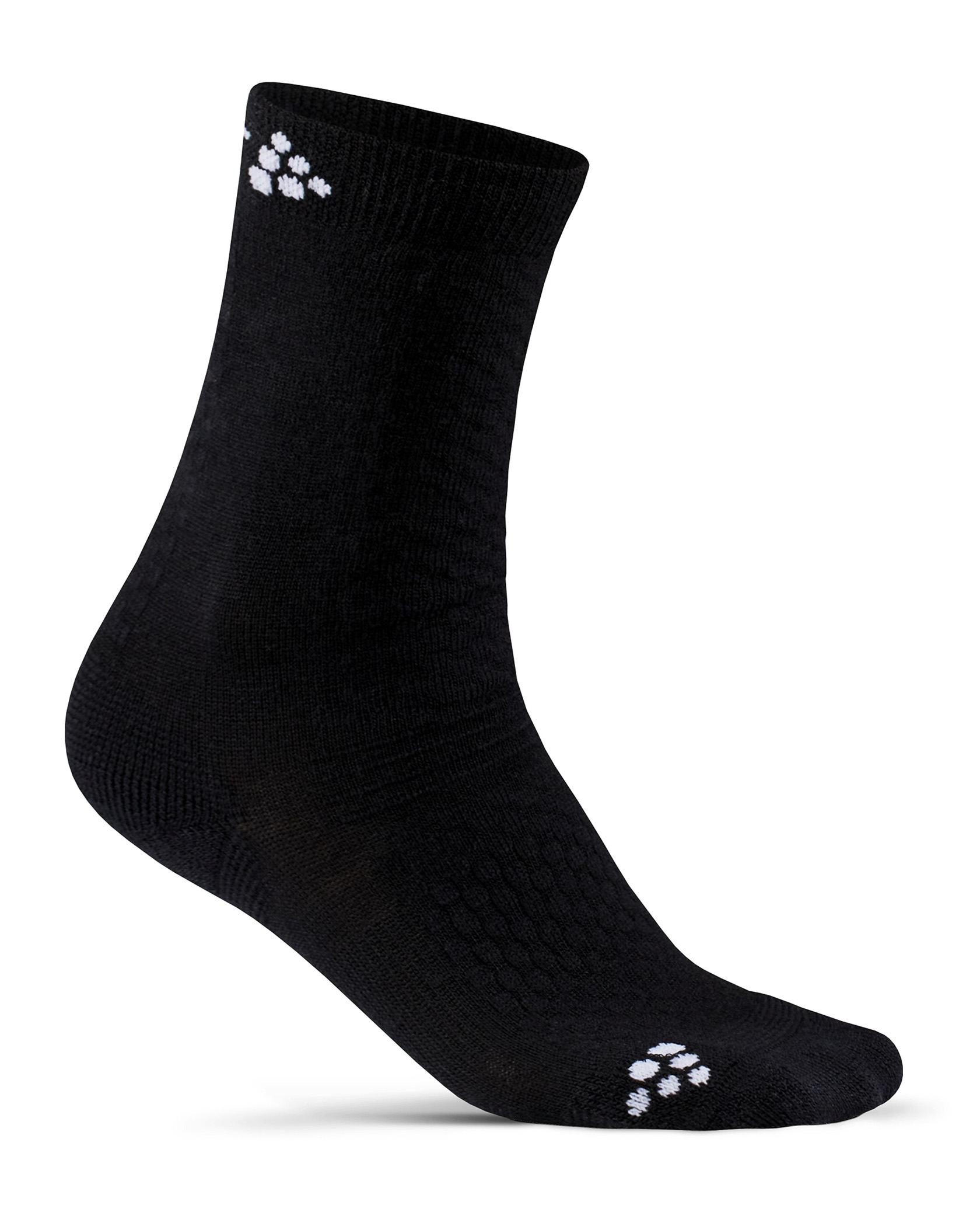 Craft Warm Mid 2-Pac Sock Jr Black (Storlek 31-33)