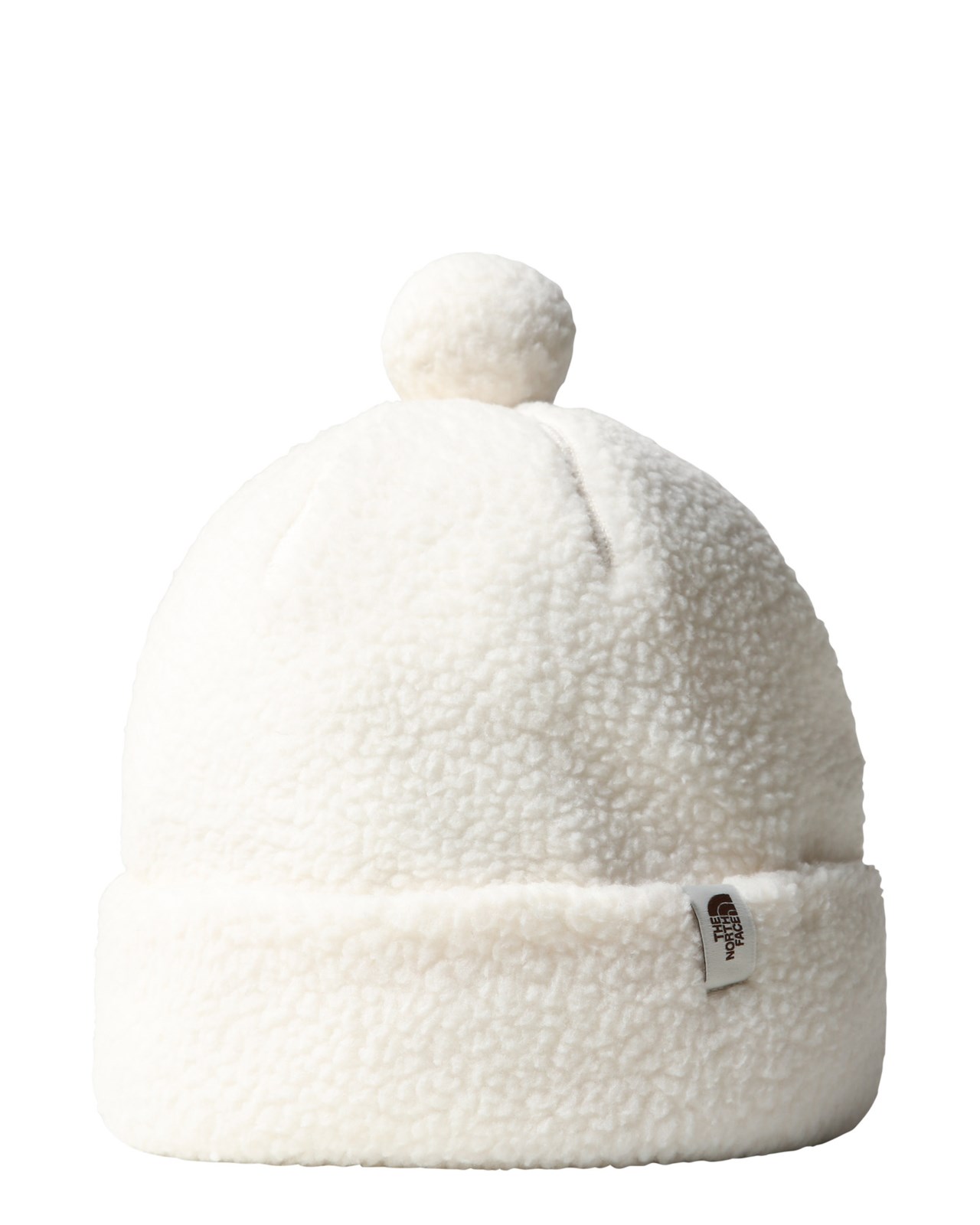 The North Face Cragmont Fleece Beanie Hat, White Butter
