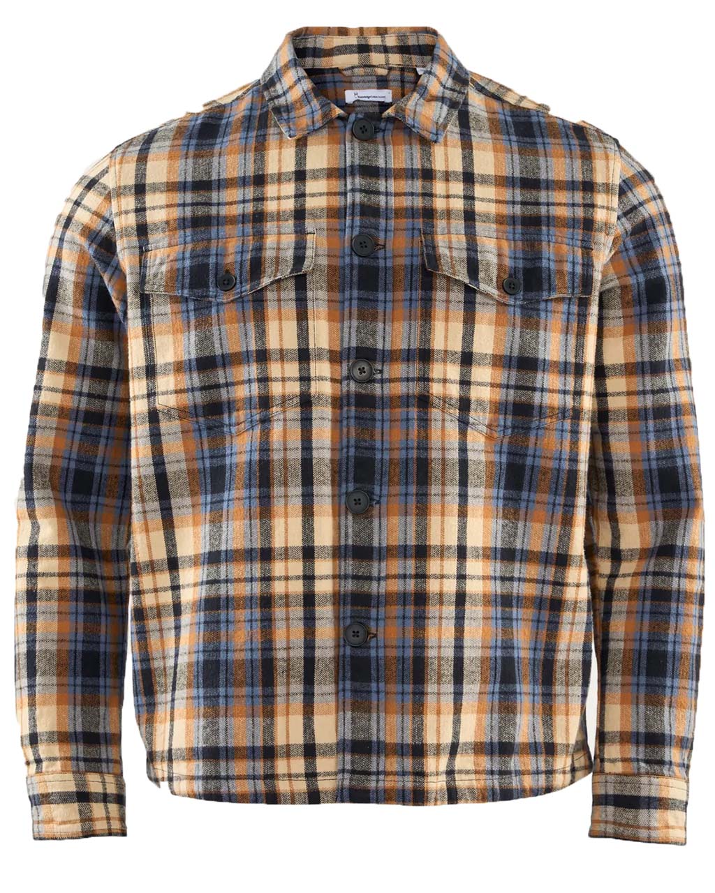 Knowledge Cotton Earth Colors Checked Overshirt M Brown Sugar (Storlek L)