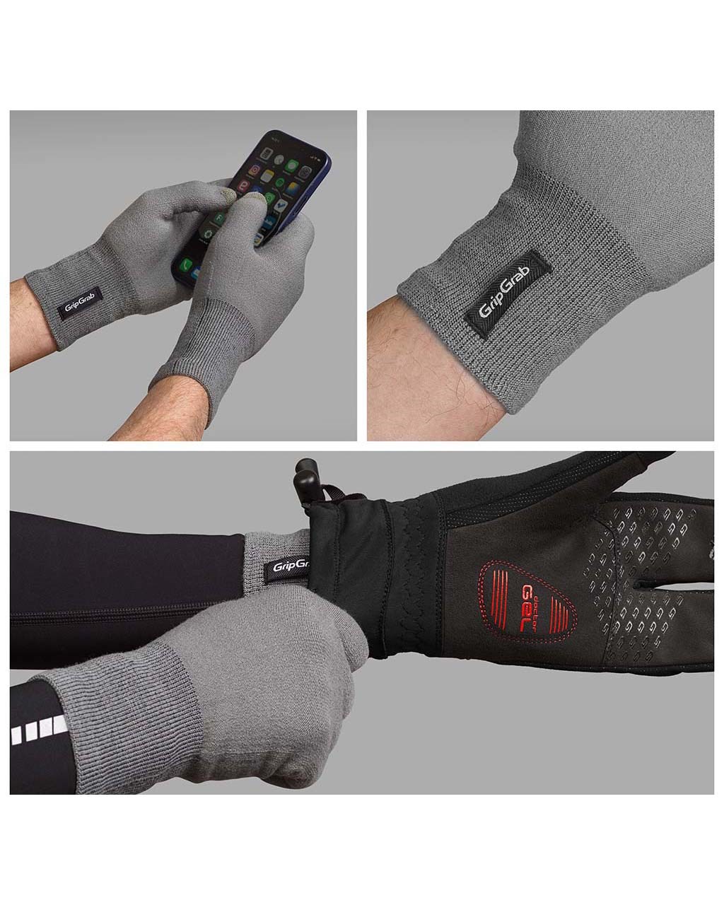 GripGrab Merino Liner Glove Grey