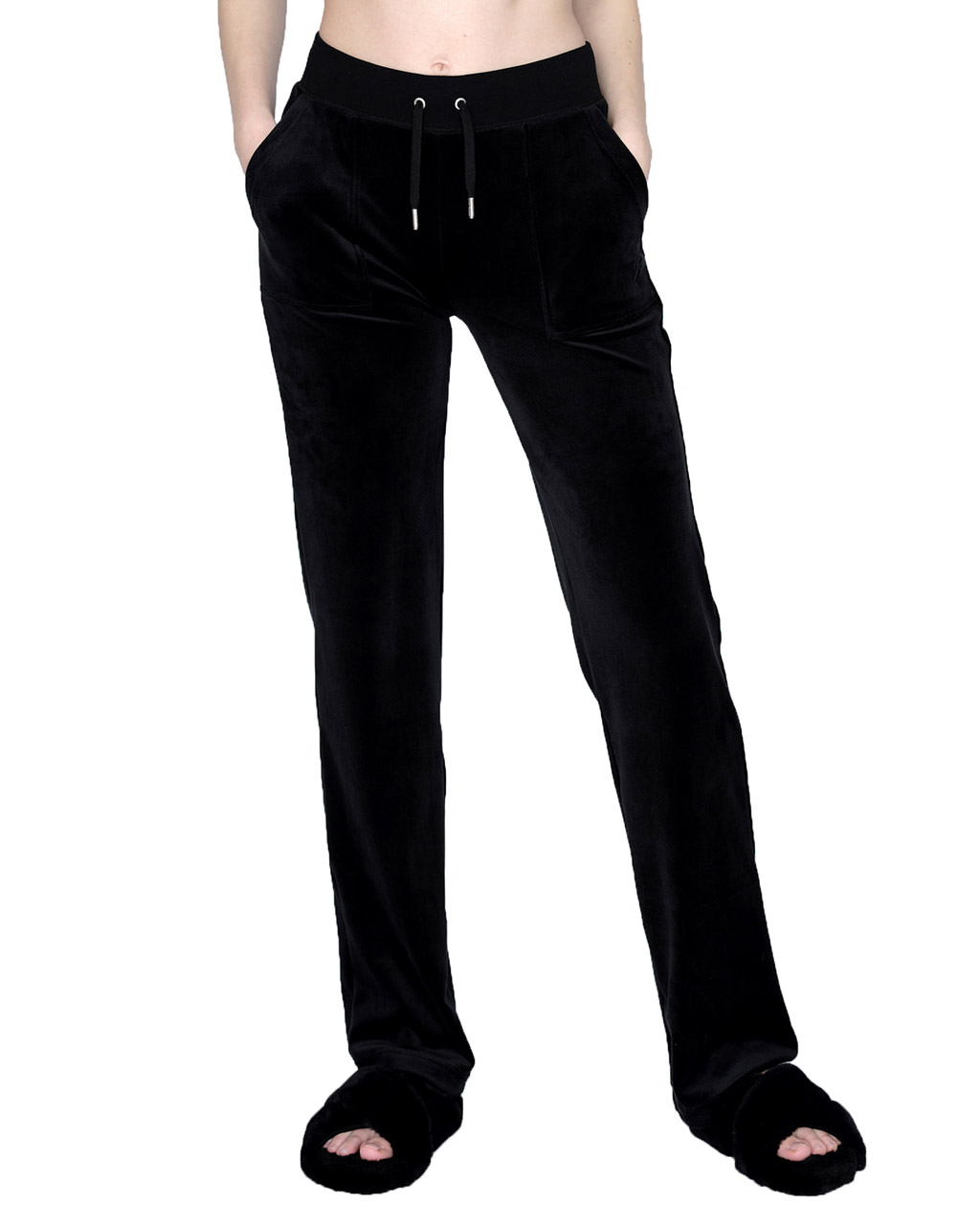 Juicy Couture Del Ray Classic Velour Pant Pocket Design W Black (Storlek L)