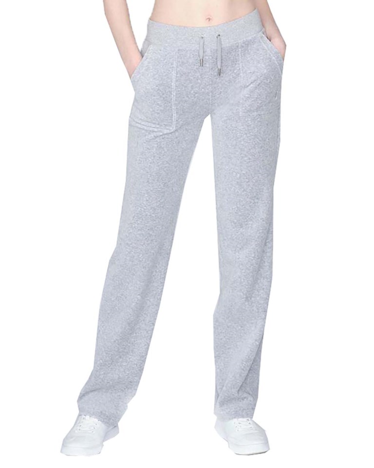 Under ~ familie Forkert Juicy Couture Del Ray Classic Velour Pant Pocket Design W Silver Marl