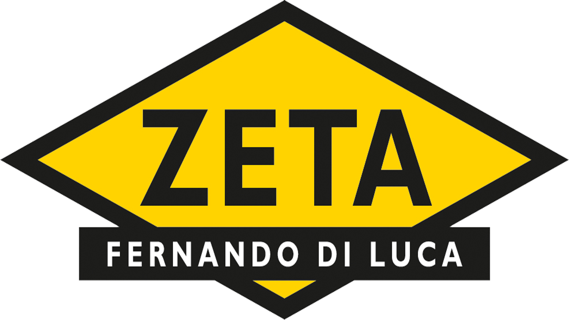 Zeta logo with black text inside a tilted yellow square.