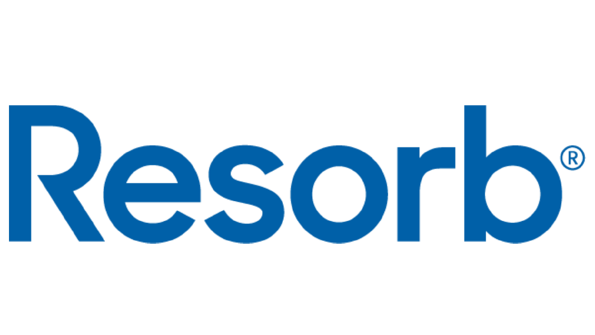 Logotyp för Resorb i blå text på vit bakgrund