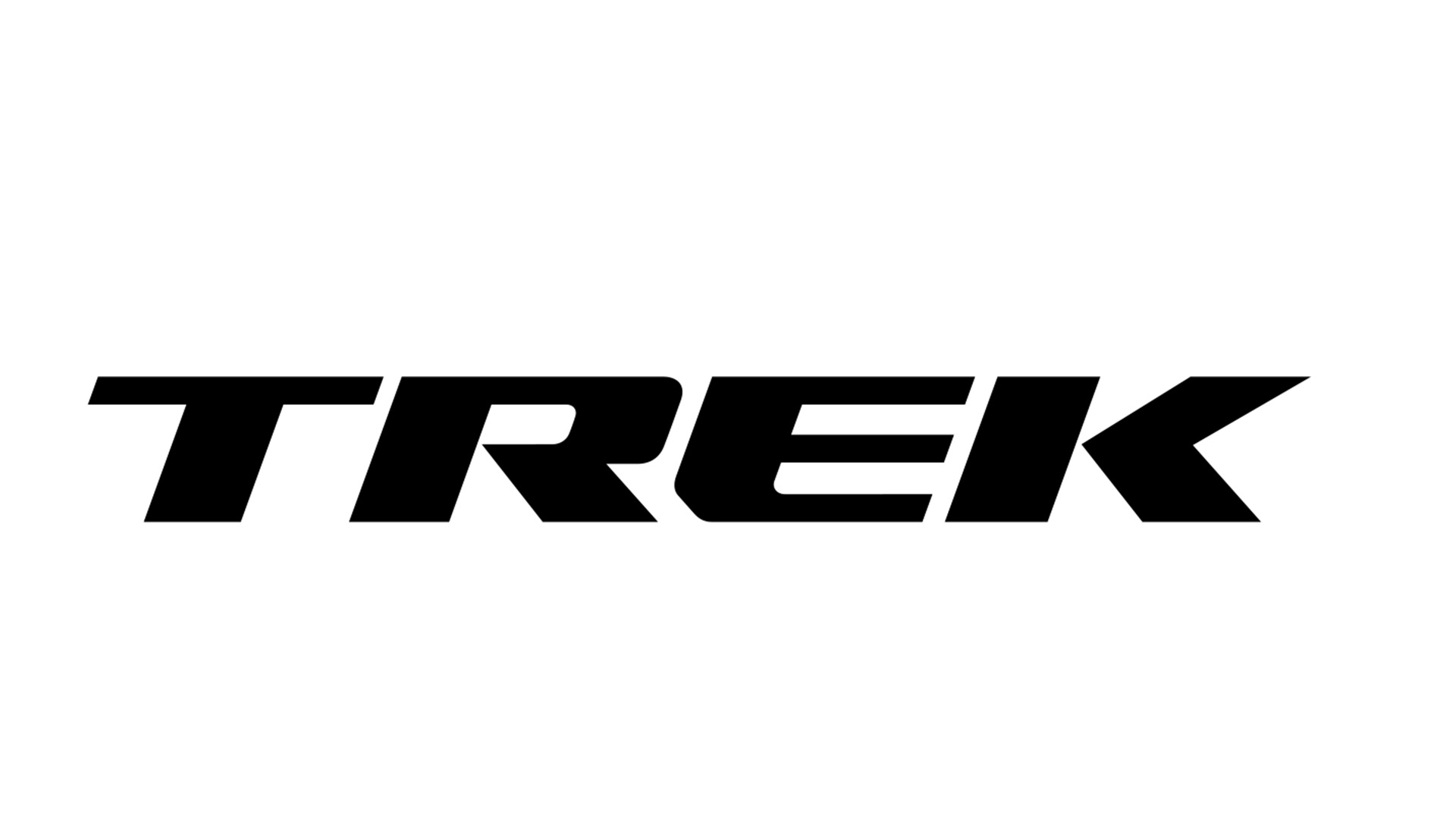Trek logo, svart tekst med transparent bakgrunn. 
