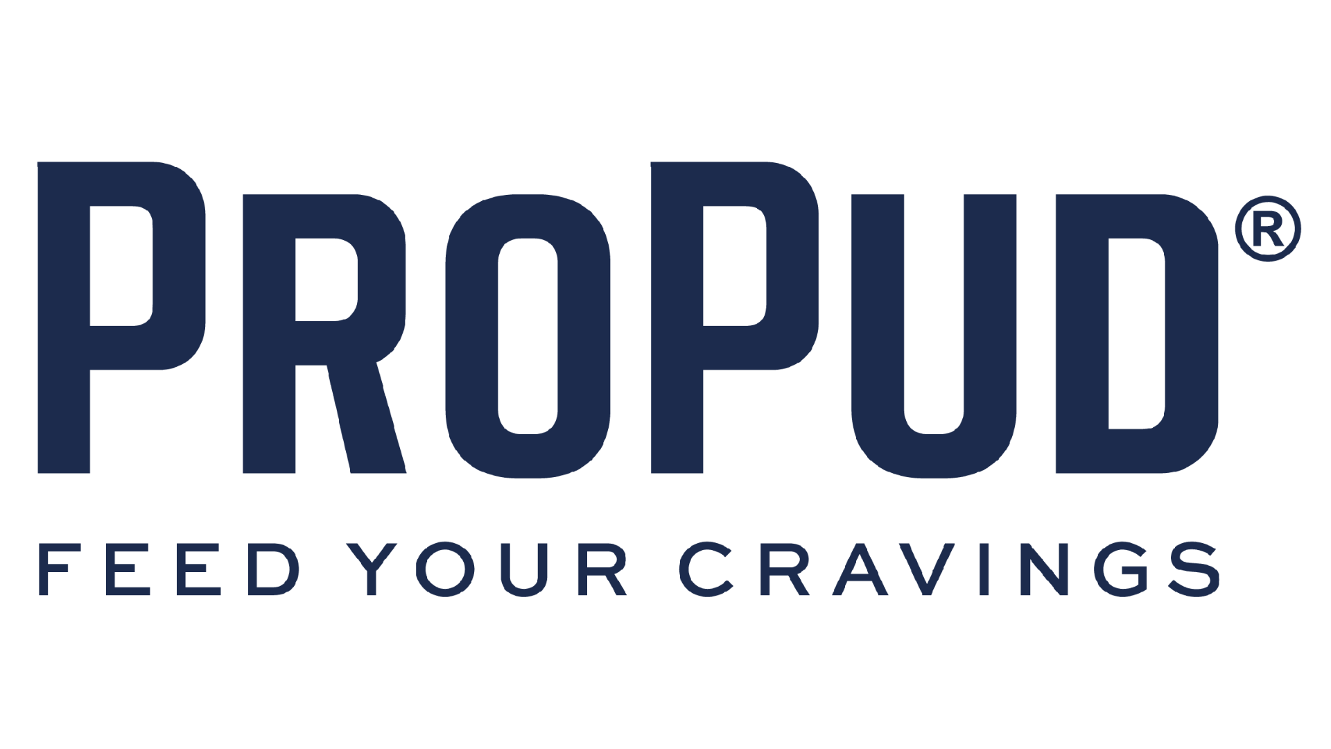 ProPud logotyp med texten "Feed Your Cravings" i mörkblått